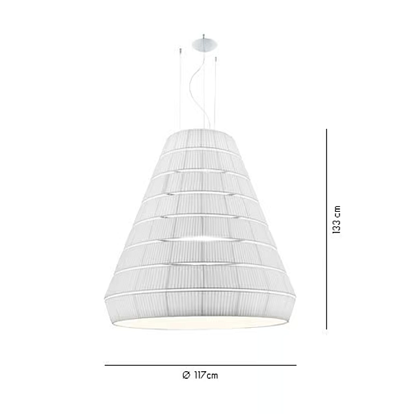 Lampe suspendue en tissu AXOLIGHT Layers usine Axolight de l'Italie. Foto №10