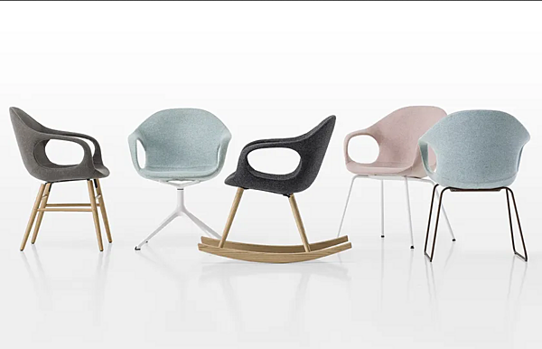 Chaise berçante en cuir tanné avec accoudoirs Kristalia Elephant Rocking usine Kristalia de l'Italie. Foto №3