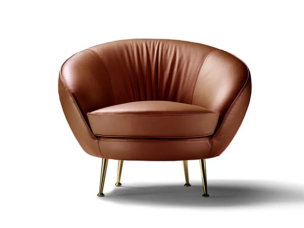 Fauteuil en cuir avec accoudoirs Giulia Black Tie GIU10 usine Black Tie de l'Italie. Foto №1