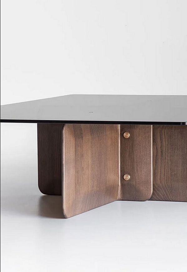 Table basse en bois et verre Potocco Shape 954 954/TBR1, 954/TBR2 usine POTOCCO de l'Italie. Foto №6