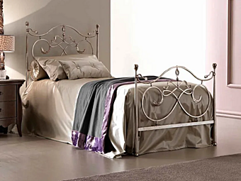 Lit simple en feuille d'argent avec tête de lit rembourrée CORTEZARI ARTU Lit simple en feuille d'argent avec tête de lit rembourrée CORTEZARI ARTU usine CORTE ZARI de l'Italie