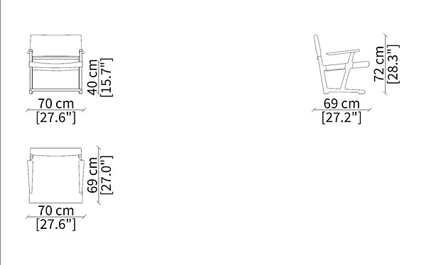 Fauteuil en cuir tanné avec accoudoirs Frigerio Ainda usine Frigerio de l'Italie. Foto №9