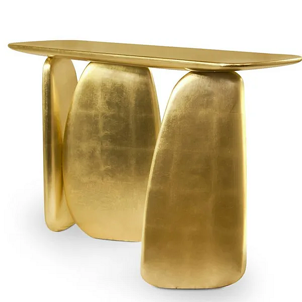 Table console rectangulaire en feuille d'or Ardara BRABBU usine BRABBU de l'Italie. Foto №5