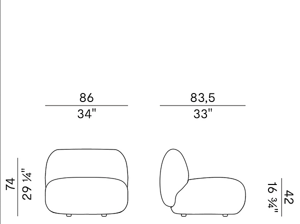 Fauteuil en tissu Jade 953 L Potocco 953/L usine POTOCCO de l'Italie. Foto №5
