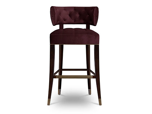 Tabouret en velours rembourré avec dossier Zulu BRABBU usine BRABBU de l'Italie. Foto №1