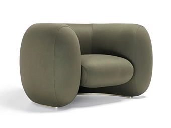 Fauteuil en tissu avec accoudoirs couleur cannelle Molteni & C usine Molteni & C.(+VITRA) de l'Italie