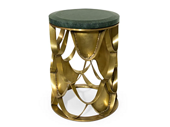 Table basse ronde en laiton Koi BRABBU
