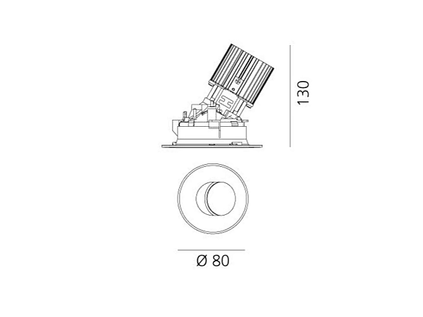 Spotlight rond en aluminium ajustable LED Artemide Everything usine Artemide de l'Italie. Foto №17