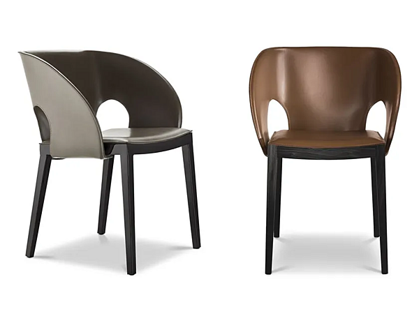 Fauteuil en cuir tanné avec accoudoirs Voile i 4 Mariani usine i 4 Mariani de l'Italie. Foto №1
