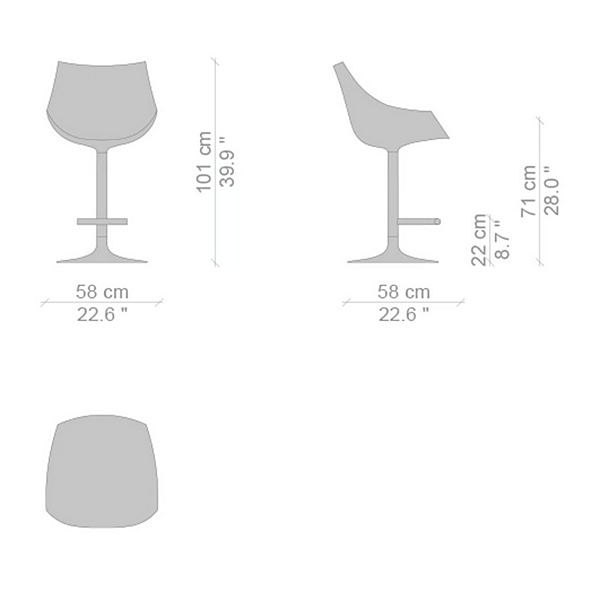Tabouret en tissu haut avec repose-pieds Passion CASSINA usine CASSINA de l'Italie. Foto №9