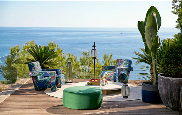 Pouf de jardin en tissu avec housse amovible CASSINA Sail Out usine CASSINA de l'Italie. Foto №2