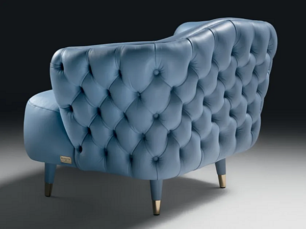 Fauteuil en cuir capitonné avec accoudoirs Black Tie Savoi SAV10C, SAV10L usine Black Tie de l'Italie. Foto №3