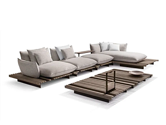 Canapé d'angle modulaire de jardin en tissu Apsara GIORGETTI