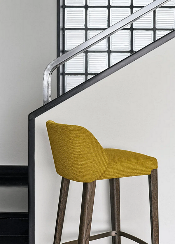 Tabouret en tissu avec dossier et repose-pieds Concha 905 S Potocco 905/S usine POTOCCO de l'Italie. Foto №3