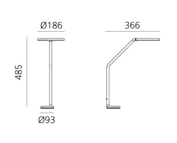 Lampe de table en métal Artemide collection Vine Light 1565030A usine Artemide de l'Italie. Foto №2