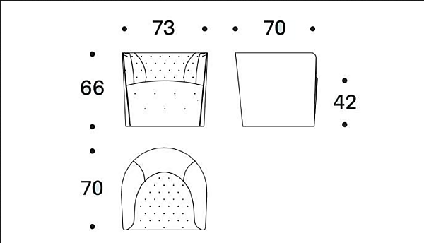 Fauteuil en polyuréthane avec housse amovible et accoudoirs Amelie Saba usine SABA de l'Italie. Foto №7