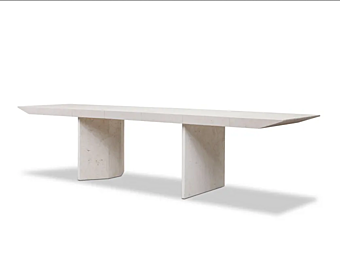 Table rectangulaire en bois avec revêtement en cuir BAXTER JUDD usine BAXTER de l'Italie