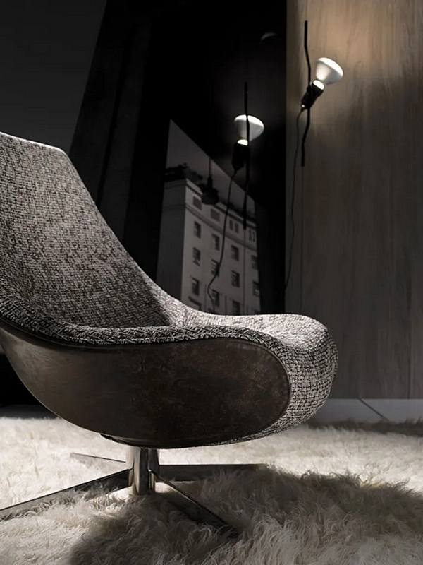 Fauteuil pivotant en tissu beige I 4 Mariani usine i 4 Mariani de l'Italie. Foto №5