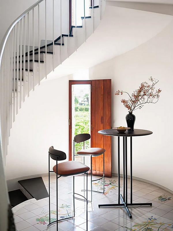 Table haute ronde en frêne et métal GRAPHIC 955 TAC Potocco 955/TAC usine POTOCCO de l'Italie. Foto №5