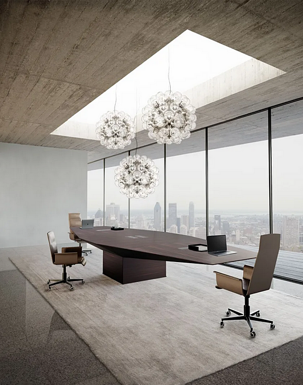 Table de réunion octogonale en bois avec gestion des câbles I 4 Mariani Euclideo usine i 4 Mariani de l'Italie. Foto №4