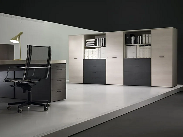 Étagère de bureau modulaire en bois I 4 Mariani Blade usine i 4 Mariani de l'Italie. Foto №4