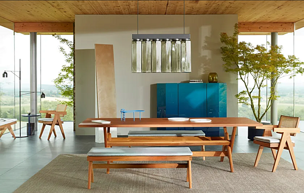 Table en bois et verre Capitol Complex CASSINA 058 usine CASSINA de l'Italie. Foto №6