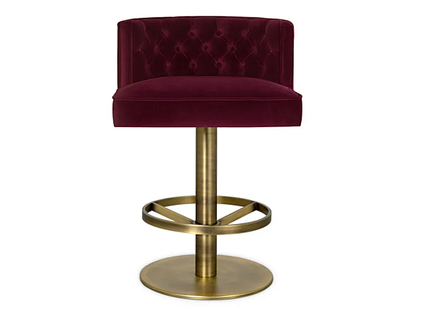 Tabouret en velours tufté pivotant haut Bourbon II BRABBU usine BRABBU de l'Italie. Foto №2