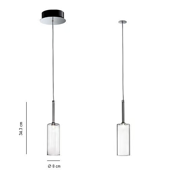 Suspension en cristal halogène Spillray AXOLIGHT SP SPILL P, SP SPILL M, SP SPILL G usine Axolight de l'Italie. Foto №16