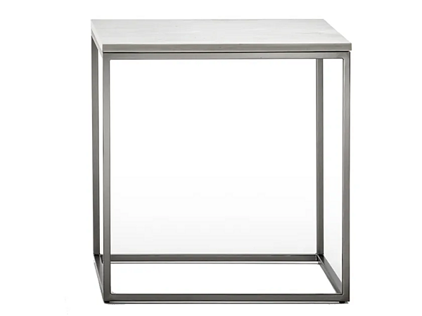 Table d'appoint en marbre Calacatta Oro et métal carré Pablo Black Tie PABC01 usine Black Tie de l'Italie. Foto №1
