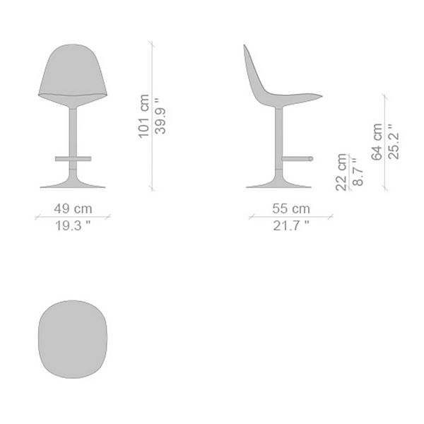 Tabouret de bar en tissu avec repose-pieds CASSINA Caprice usine CASSINA de l'Italie. Foto №9