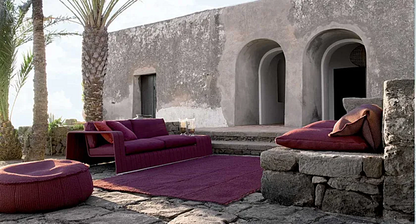 Canapé d'extérieur en tissu 4 places PAOLA LENTI usine PAOLA LENTI de l'Italie. Foto №7