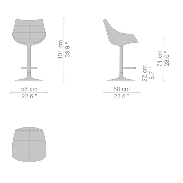 Tabouret en tissu haut avec repose-pieds Passion CASSINA usine CASSINA de l'Italie. Foto №7