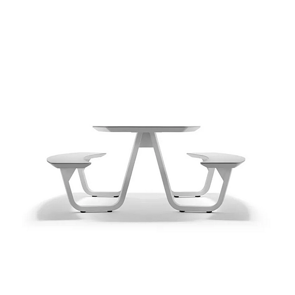 Table de pique-nique rectangulaire avec bancs intégrés Atmosphera collection 8teen usine ATMOSPHERA de l'Italie. Foto №10