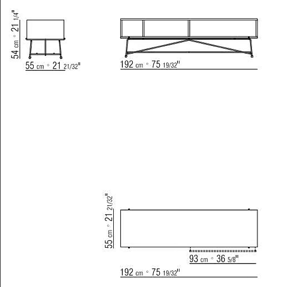 Meuble TV bas en bois FLEXFORM Any Day usine FLEXFORM de l'Italie. Foto №3