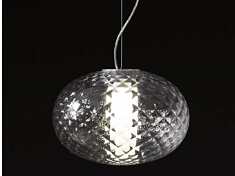 Suspension en verre et aluminium LED Recuerdo 484 Oluce