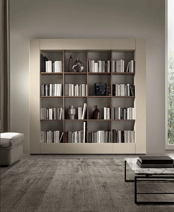 Bibliothèque double face en cuir tanné i 4 Mariani Loop usine i 4 Mariani de l'Italie. Foto №3