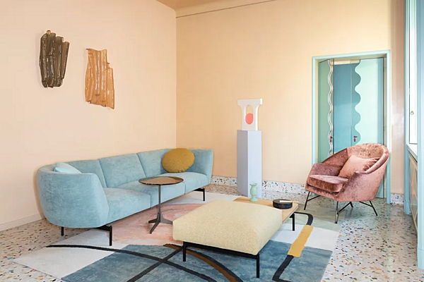 Canapé d'angle en tissu Saba collection Rendez Vous usine SABA de l'Italie. Foto №3