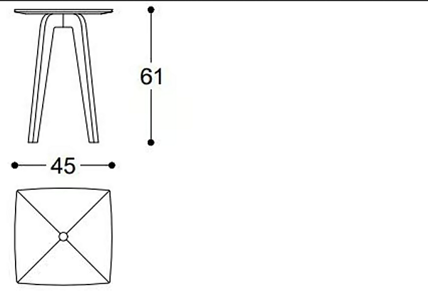 Table d'appoint carrée en noyer Black Tie Tommi TOM47QC, TOM47QF, TOM61QC, TOM61QF usine Black Tie de l'Italie. Foto №5