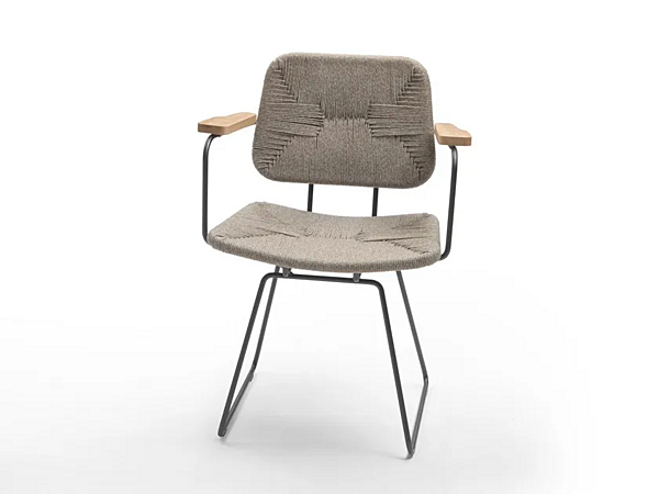 Chaise à accoudoirs en corde avec base traîneau FLEXFORM ECHOES usine FLEXFORM de l'Italie. Foto №1