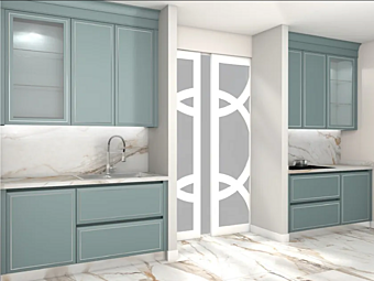 Cuisine en bois sur mesure Essenza Lago di Ginevra Martini Interiors