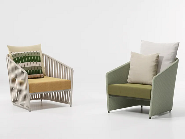 Fauteuil de jardin rembourré en tissu avec accoudoirs KETTAL Bitta Lounge #7020045001 usine KETTAL de l'Italie. Foto №2