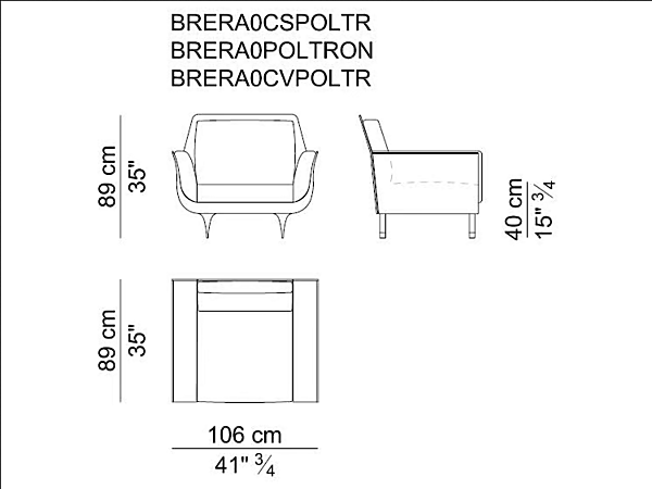 Fauteuil en tissu avec accoudoirs Brera I 4 Mariani usine i 4 Mariani de l'Italie. Foto №2