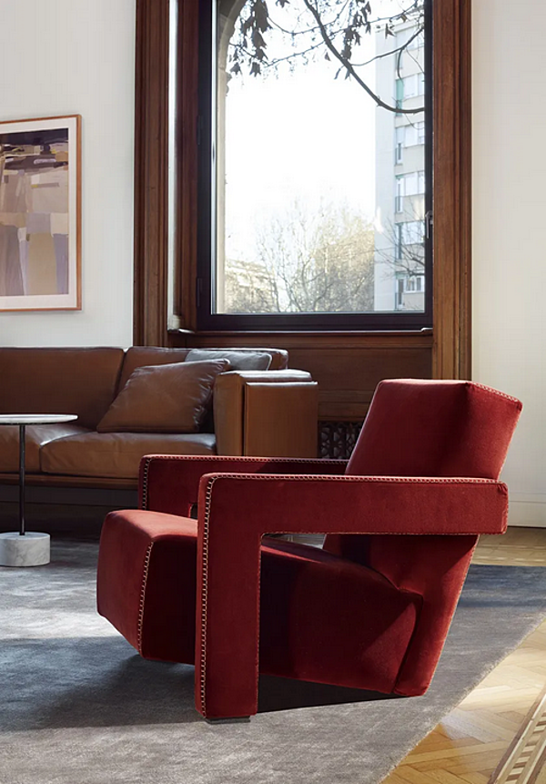 Fauteuil en tissu CASSINA 637 Utrecht usine CASSINA de l'Italie. Foto №6