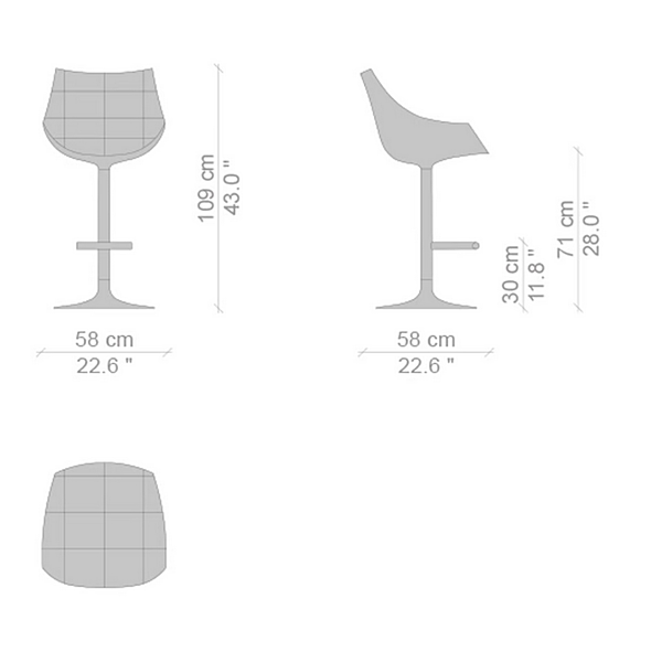 Tabouret en tissu haut avec repose-pieds Passion CASSINA usine CASSINA de l'Italie. Foto №6