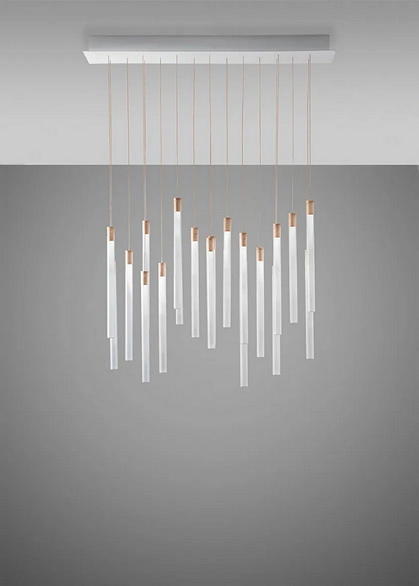 Suspension en verre borosilicate LED multispot Tooby Fabbian usine Fabbian de l'Italie. Foto №4