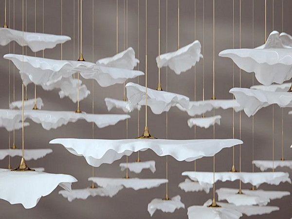 Suspension en porcelaine faite à la main avec éclairage LED Haberdashery feuillage usine HABERDASHERY de l'Italie. Foto №8