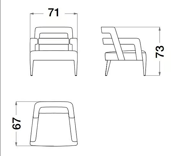 Fauteuil en tissu avec accoudoirs Starlight CPRN HOMOOD ST776 usine CPRN HOMOOD de l'Italie. Foto №3