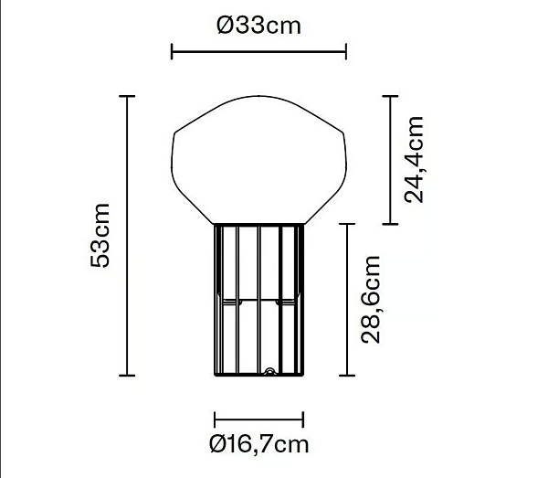 Lampe de table en verre soufflé Fabbian Aerostat usine Fabbian de l'Italie. Foto №12