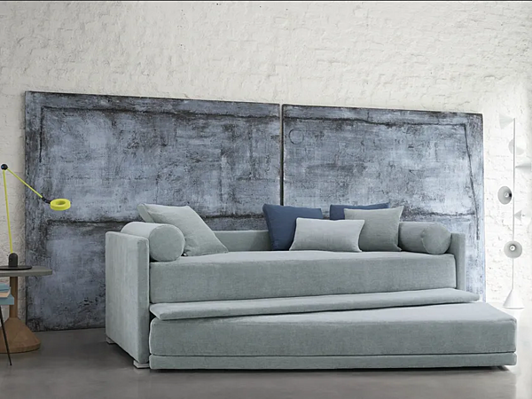 Lit simple convertible en tissu Biss Flou usine Flou de l'Italie. Foto №12