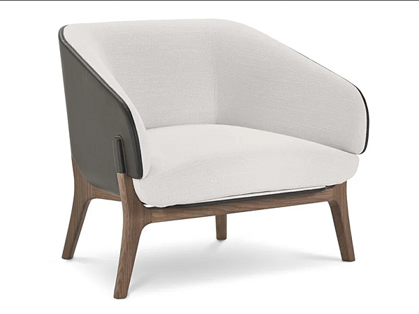 Fauteuil en tissu et cuir avec accoudoirs Savile Row I 4 Mariani usine i 4 Mariani de l'Italie. Foto №1